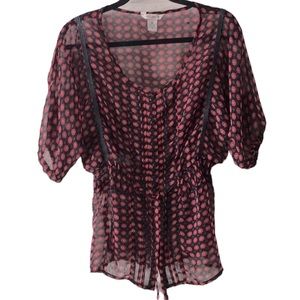 Fun & Flirt sheer button up blouse